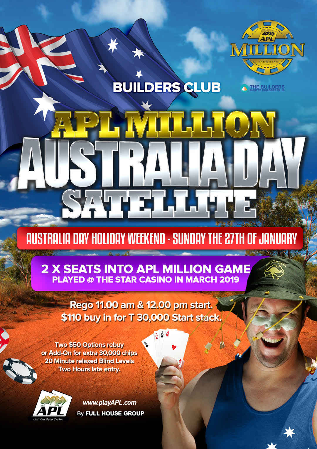 Builders Club Satellite Aussie Day 27th Sunday 12 pm Jan