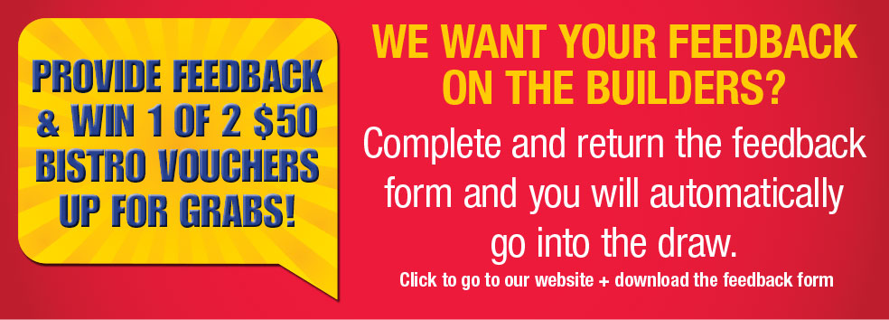 Give us feedback & go into the draw to WIN $50 worth of Bistro Vouchers!!!