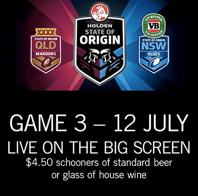 Origin 2017 - Game 3. WEDS 12 JULY