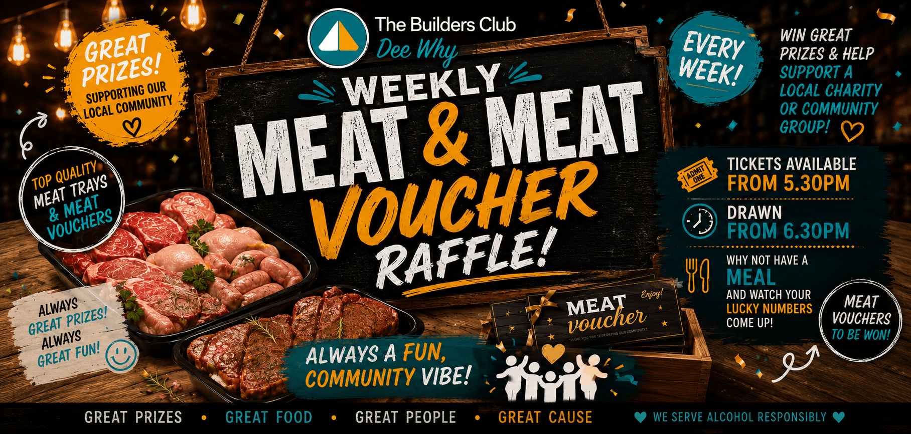 Weekly Meat & Meat Voucher Raffle!